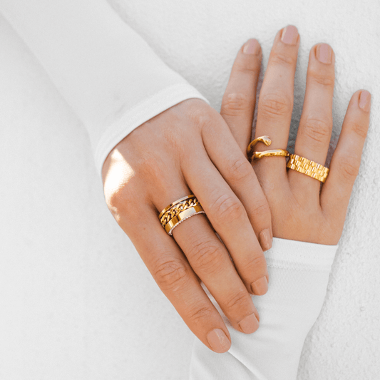 Ring Links Zirconia 18K Gold Plated