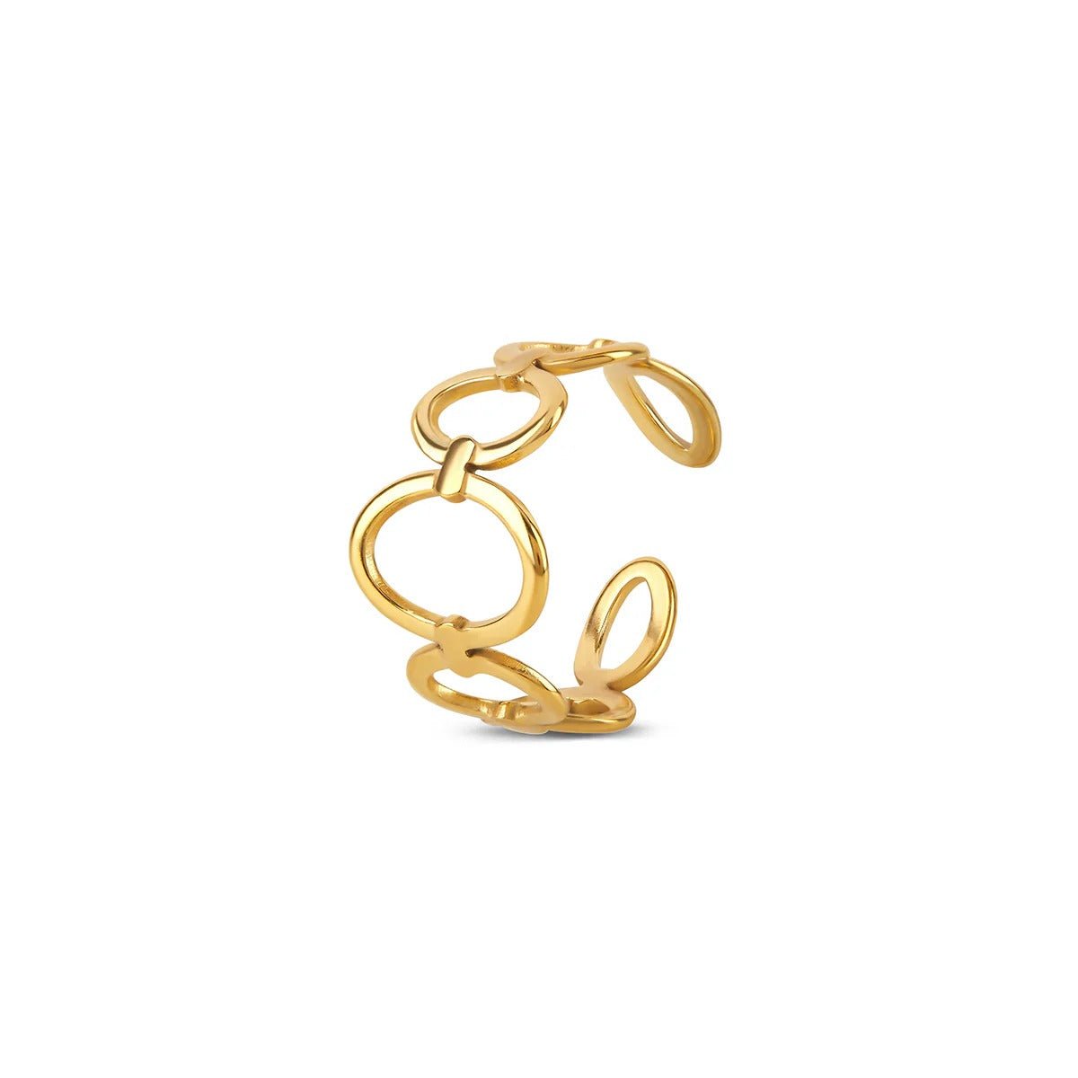 Ring Links Cut-Out Adjustable 18K Gold Plated