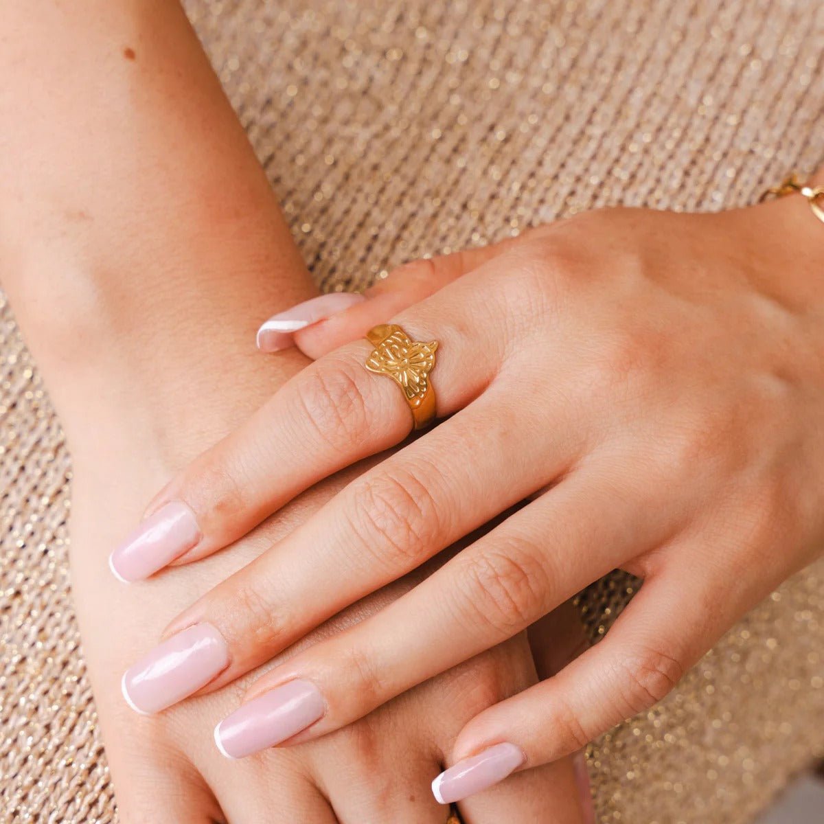 Ring Flora Adjustable 18K Gold Plated