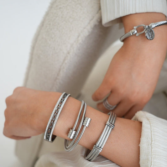 Ivy Stone Crystals Bracelet - Silver