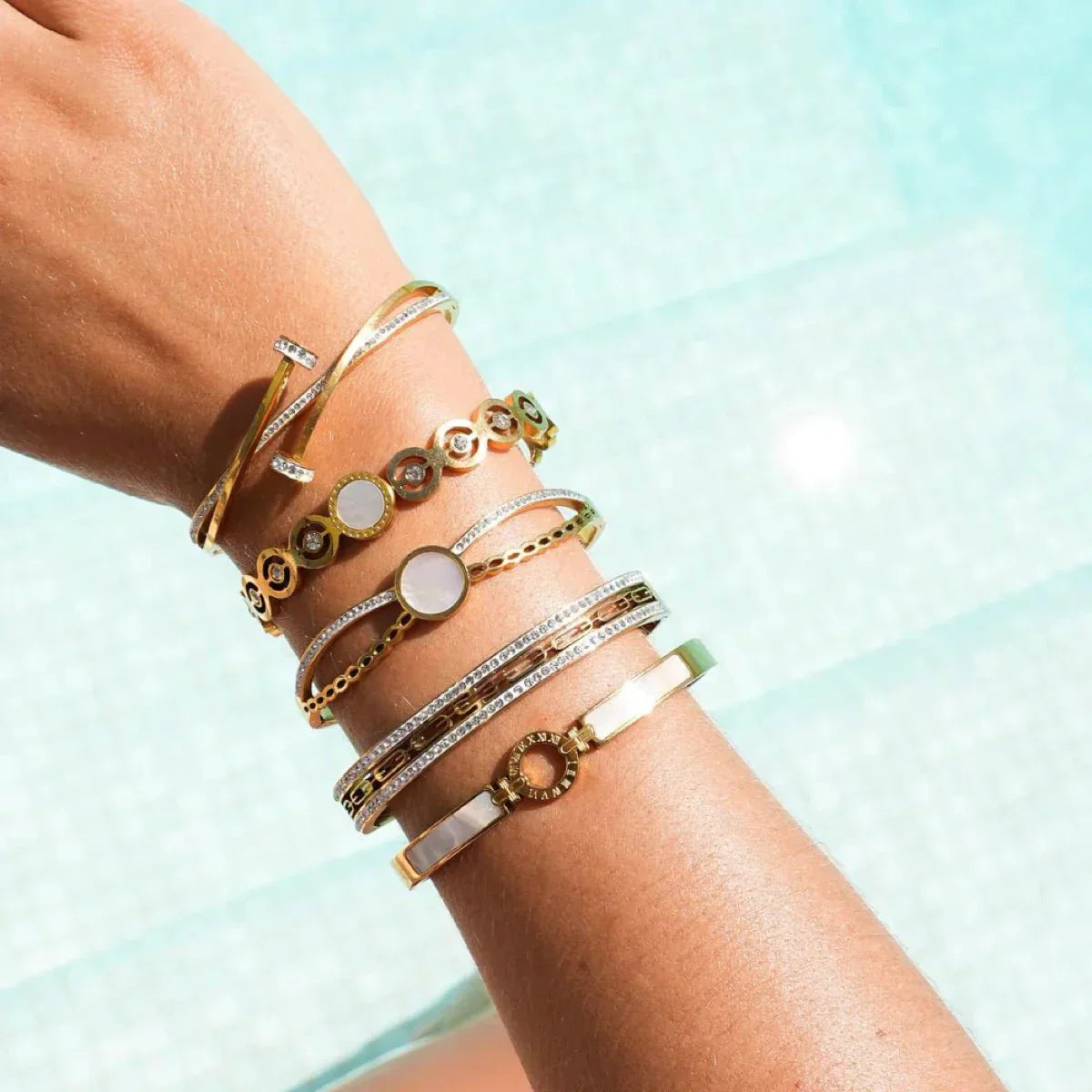 Ivy Stone Crystals Bracelet - Silver
