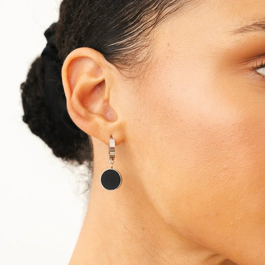 Earring Noir Pendant - Silver