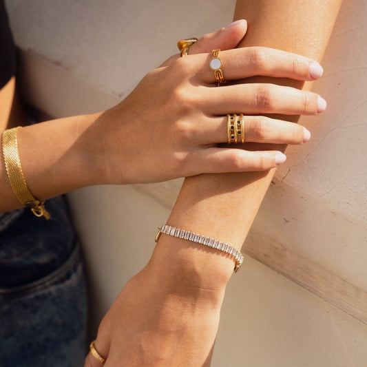 Bracelet Lock Riviera Baguete 18K Gold Plated