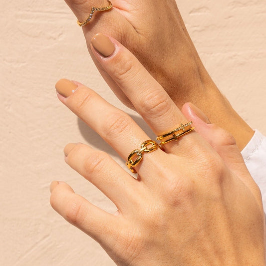 Ring Adjustable Link 18K Gold Plated