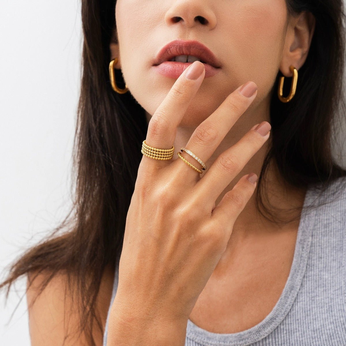 Ring Aurora Crystals 18K Gold Plated