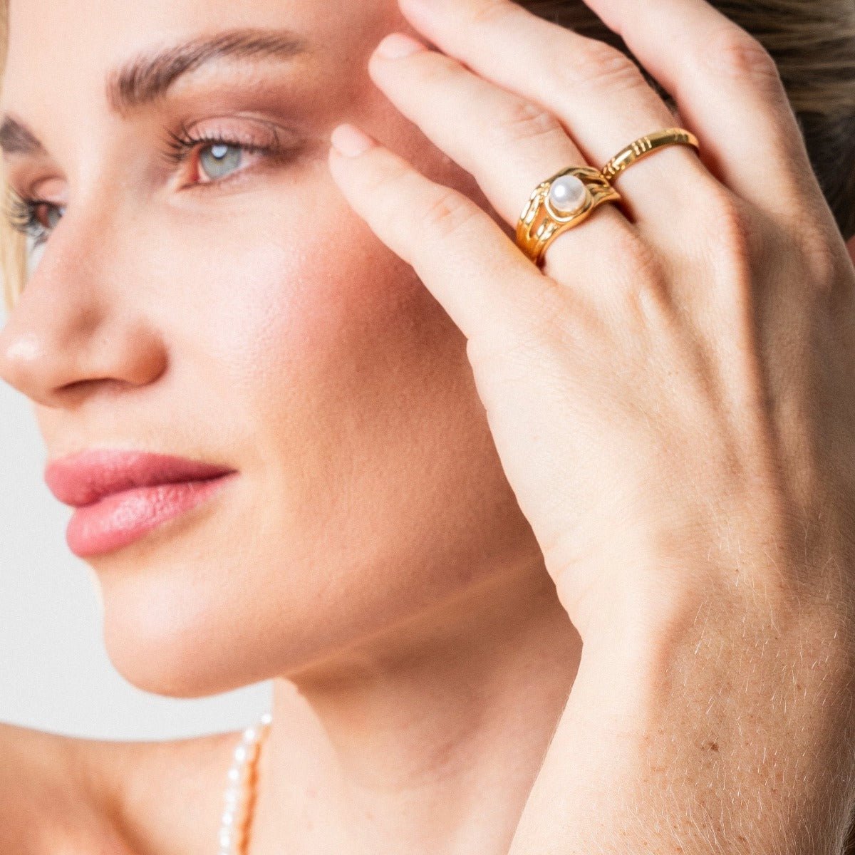 Ring Catalina Pearl Solitaire 18K Gold Plated