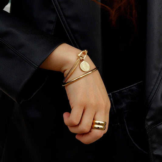 Ring Double Chunky 18K Gold Plated