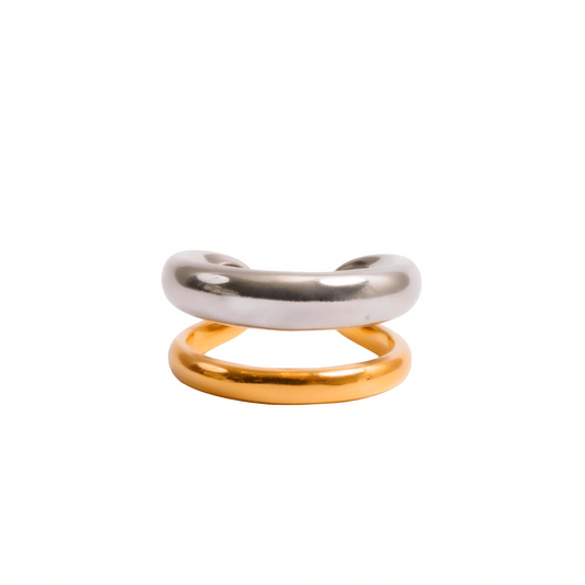 Ring Duality Adjustable with Mixed Gold and Silver Finish
