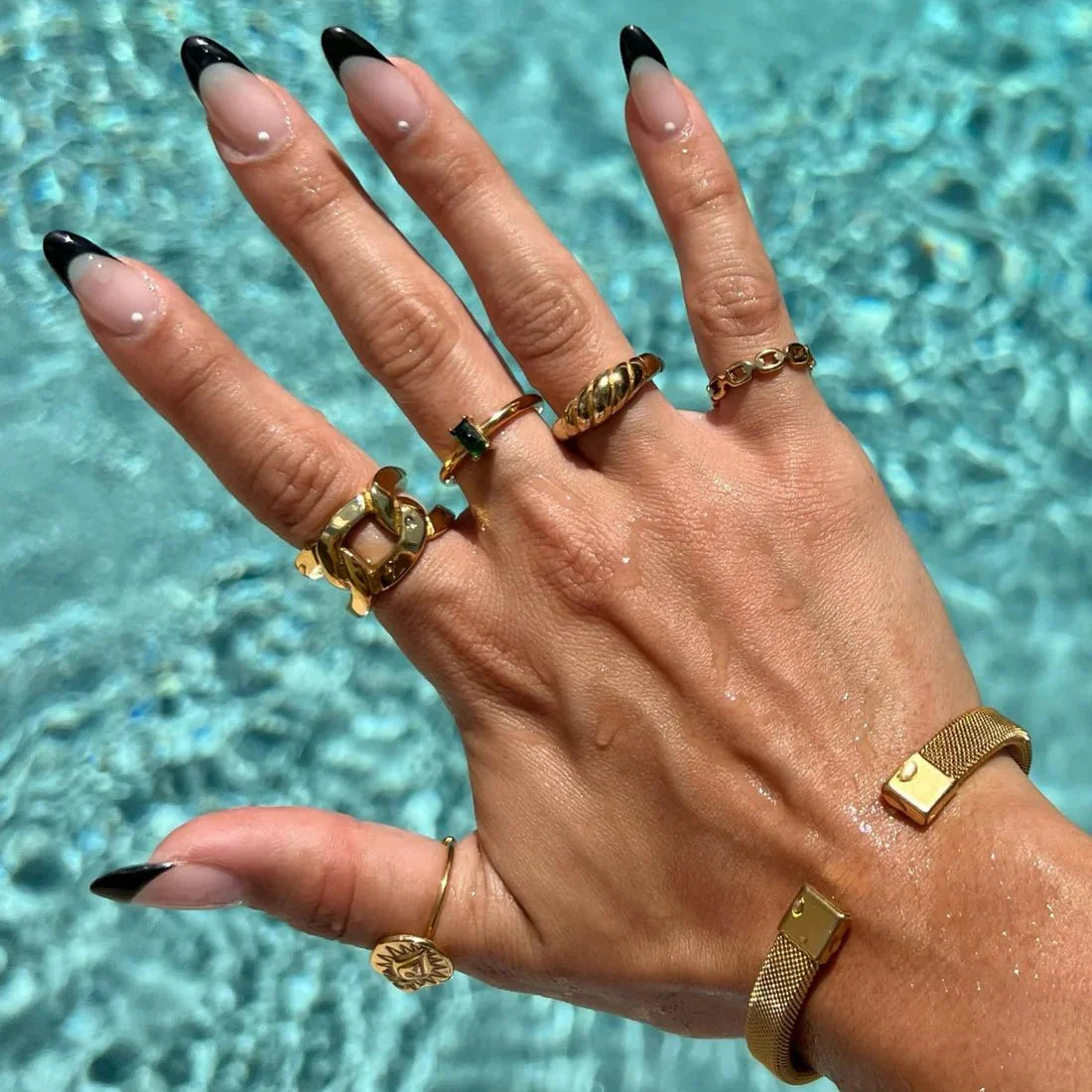 Ring Link Double 18K Gold Plated