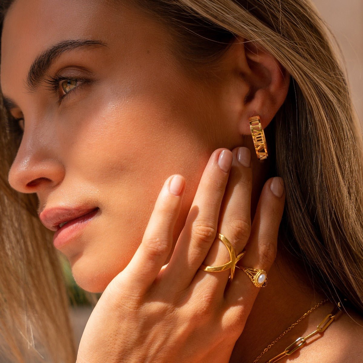 Ring in X-shape 18K Gold Plated