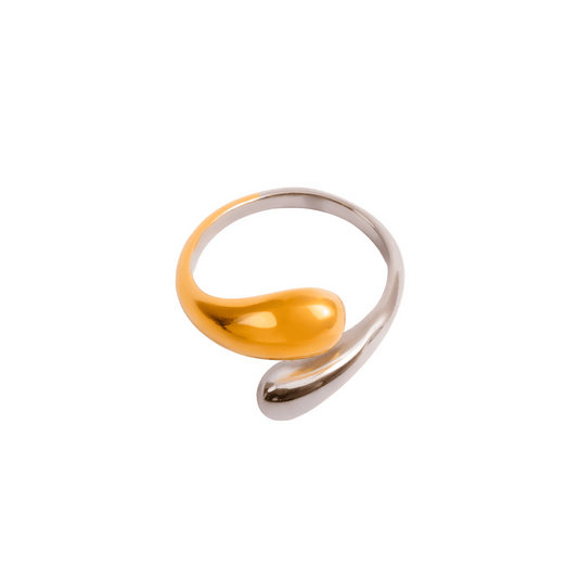 Ring Gota Adjustable with Mixed Gold and Silver Finish