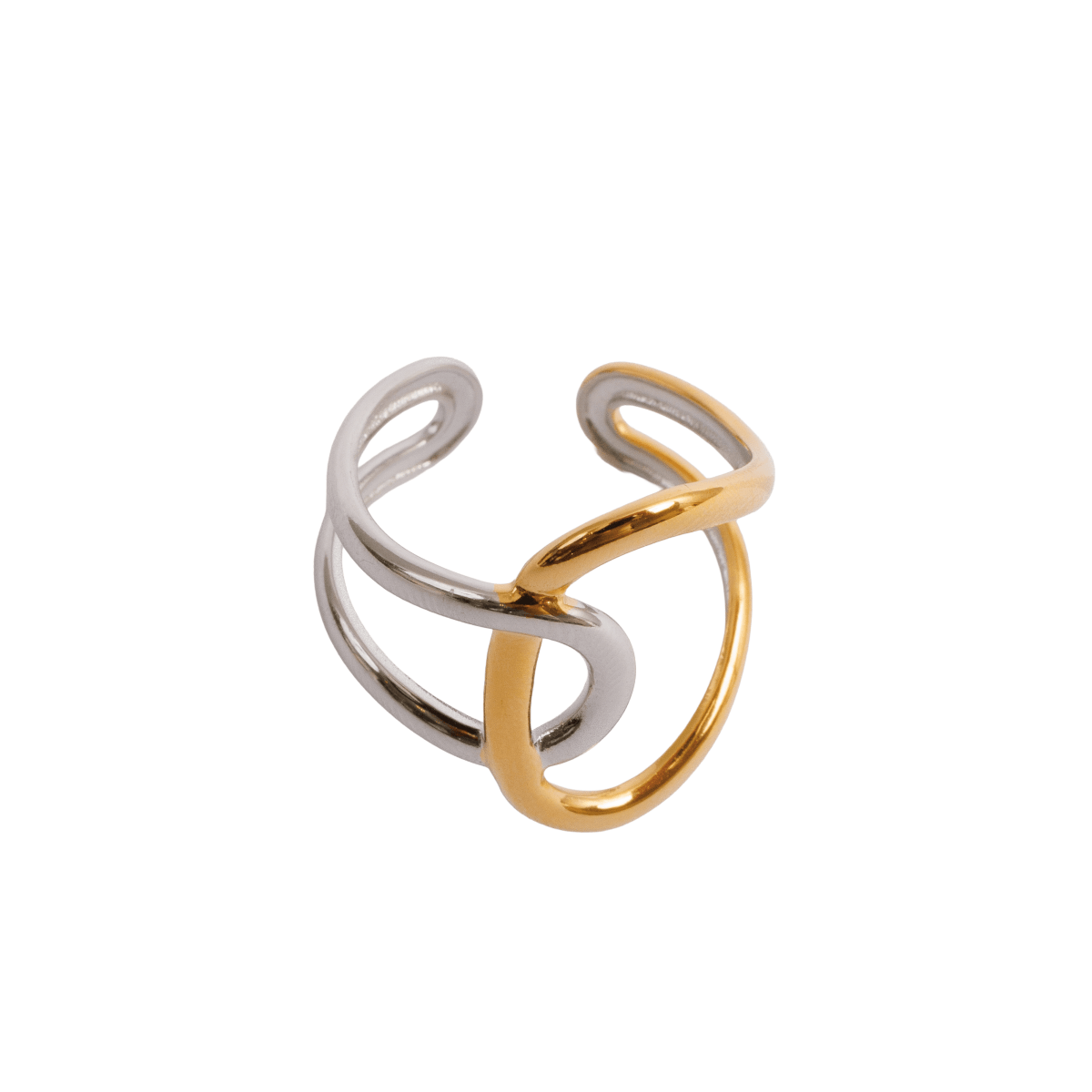 Ring Laços of Luz Adjustable with Mixed Gold and Silver Finish