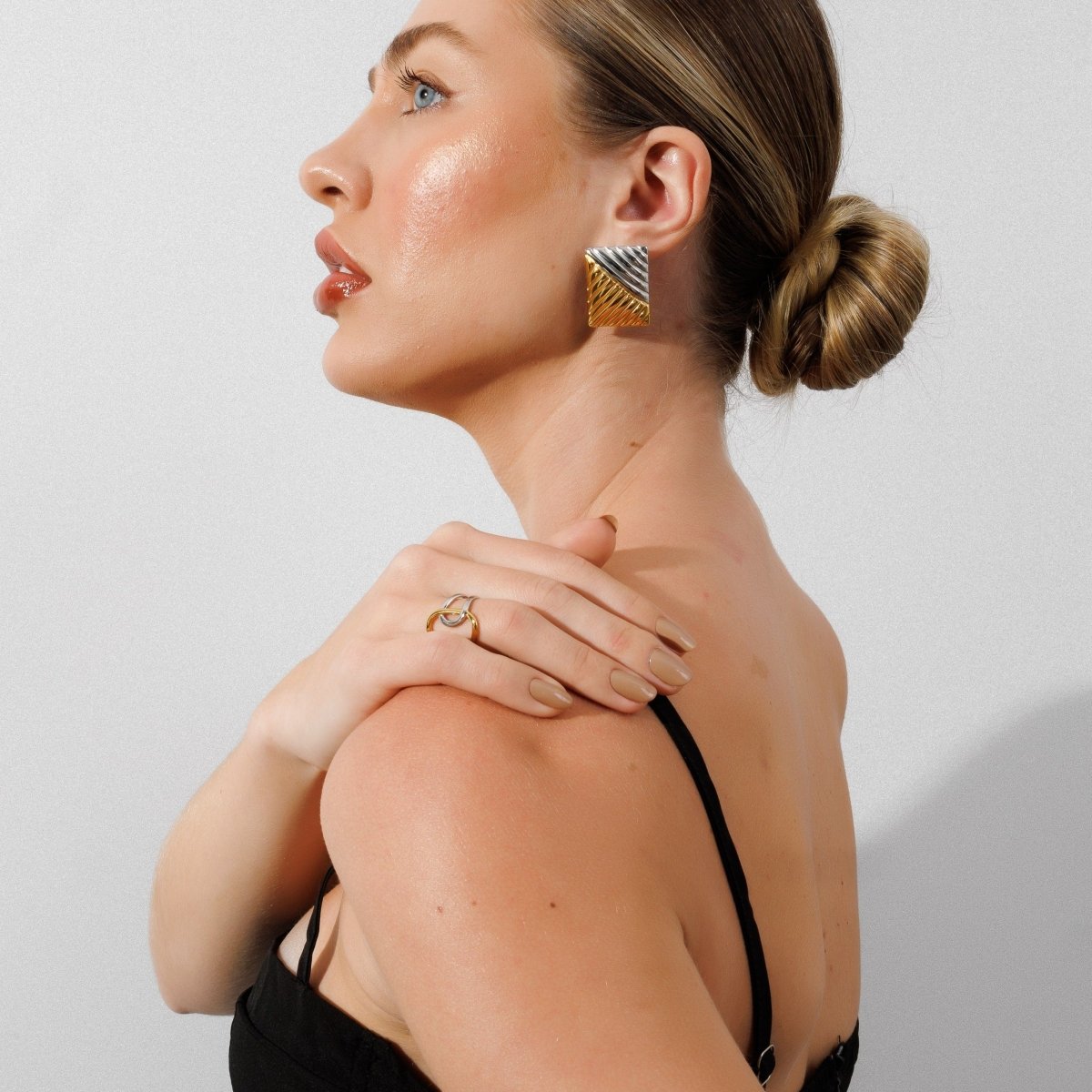 Ring Laços of Luz Adjustable with Mixed Gold and Silver Finish