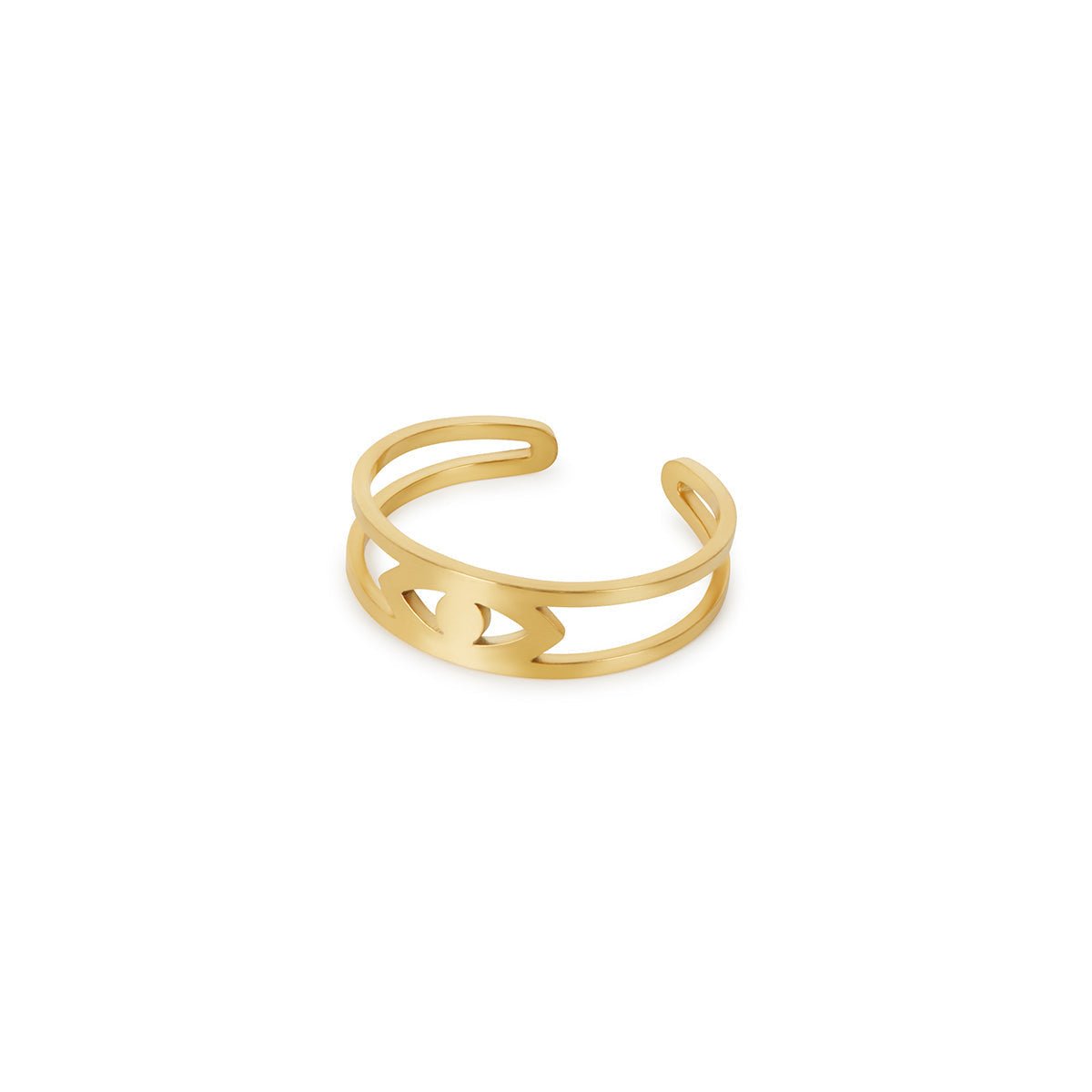 Ring Evil Eye Adjustable 18K Gold Plated