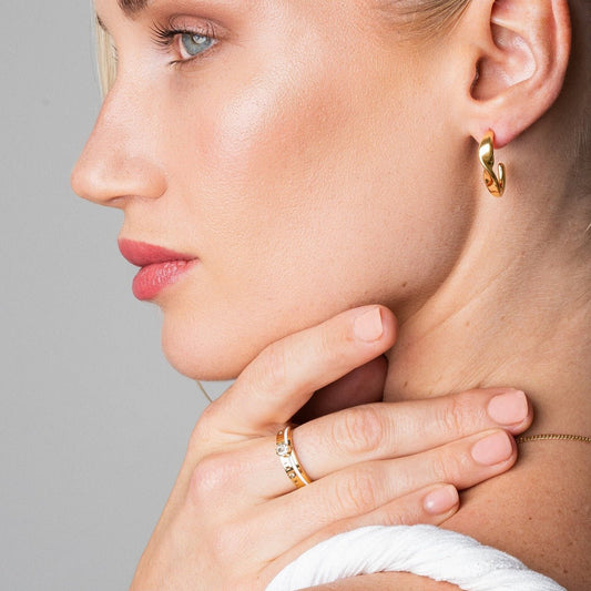 Ring Rainha Crystal Stone 18K Gold Plated