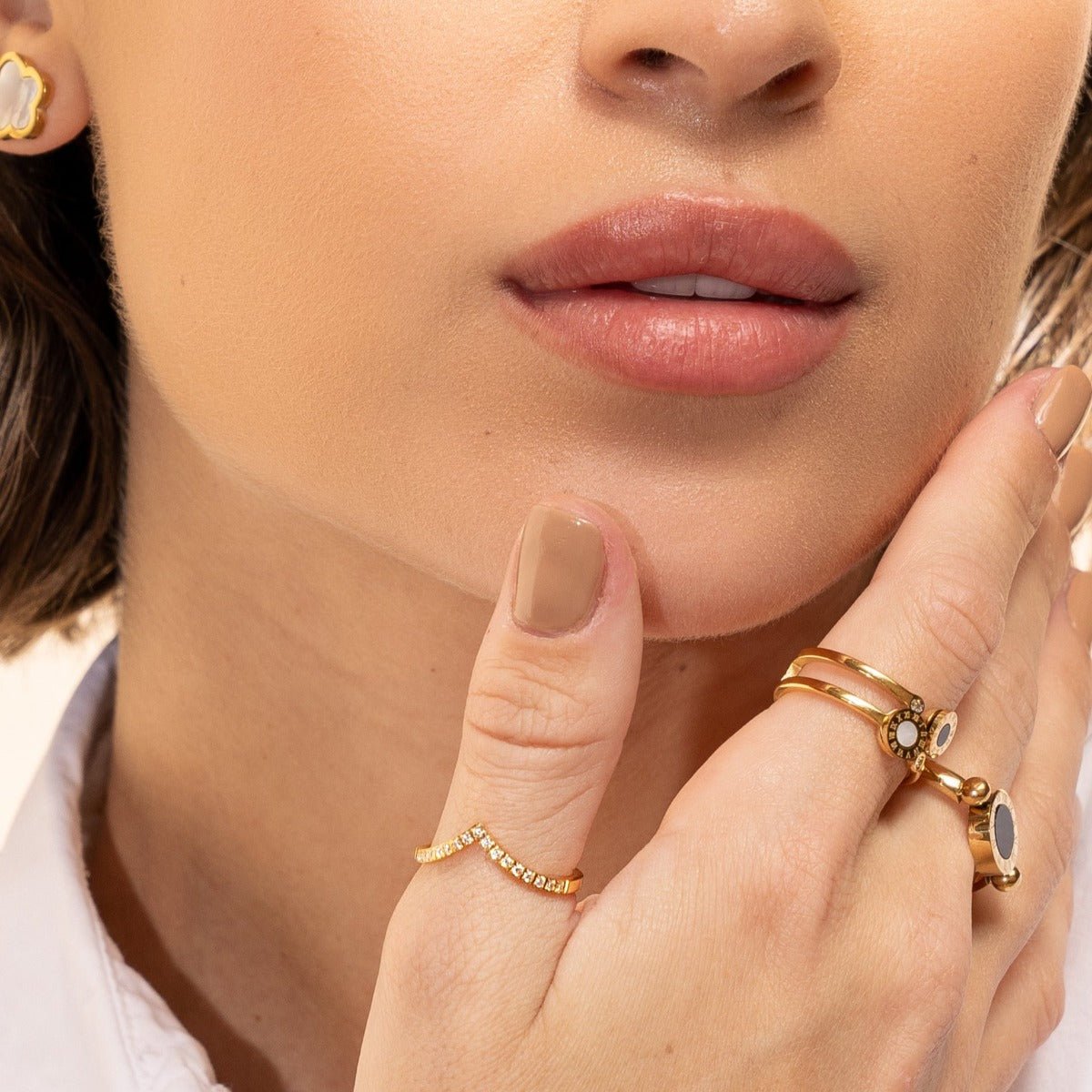 Ring Trinity Zirconia 18K Gold Plated