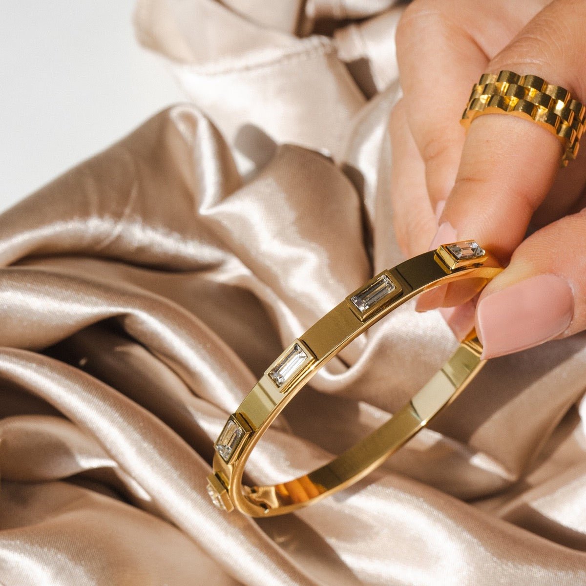Navette Crystals Bracelet 18K Gold Plated
