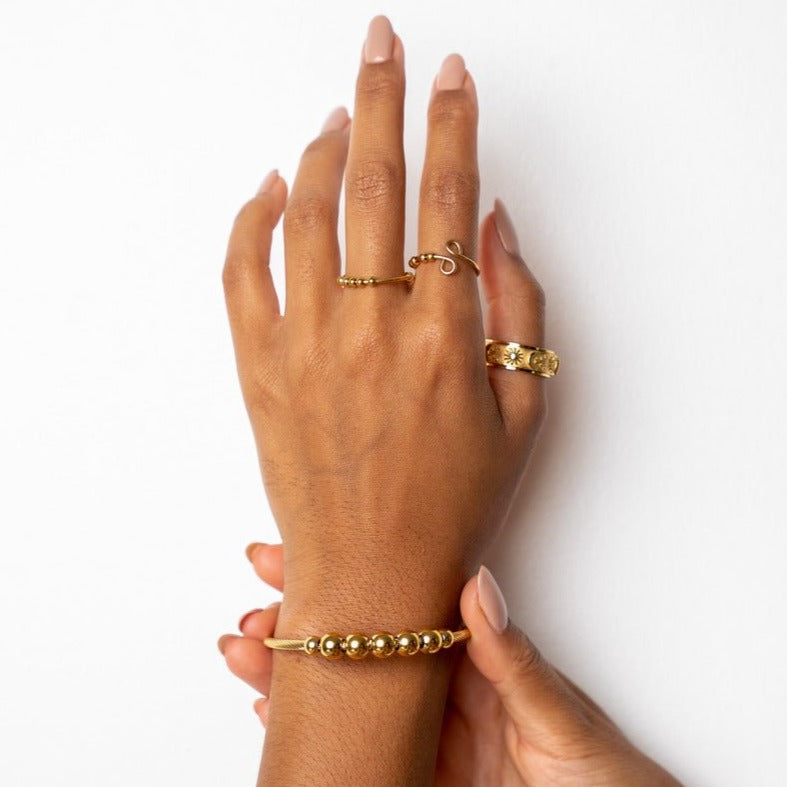 Adjustable Spheres Anti-stress Bracelet 18K Gold Plated