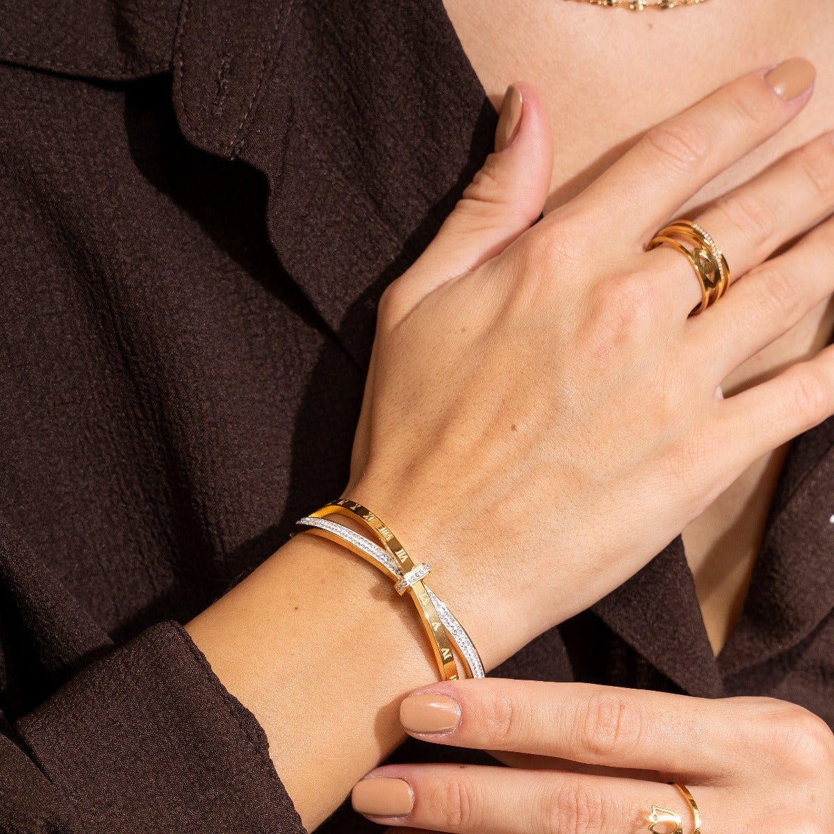 Romano Zirconia Bracelet 18K Gold Plated