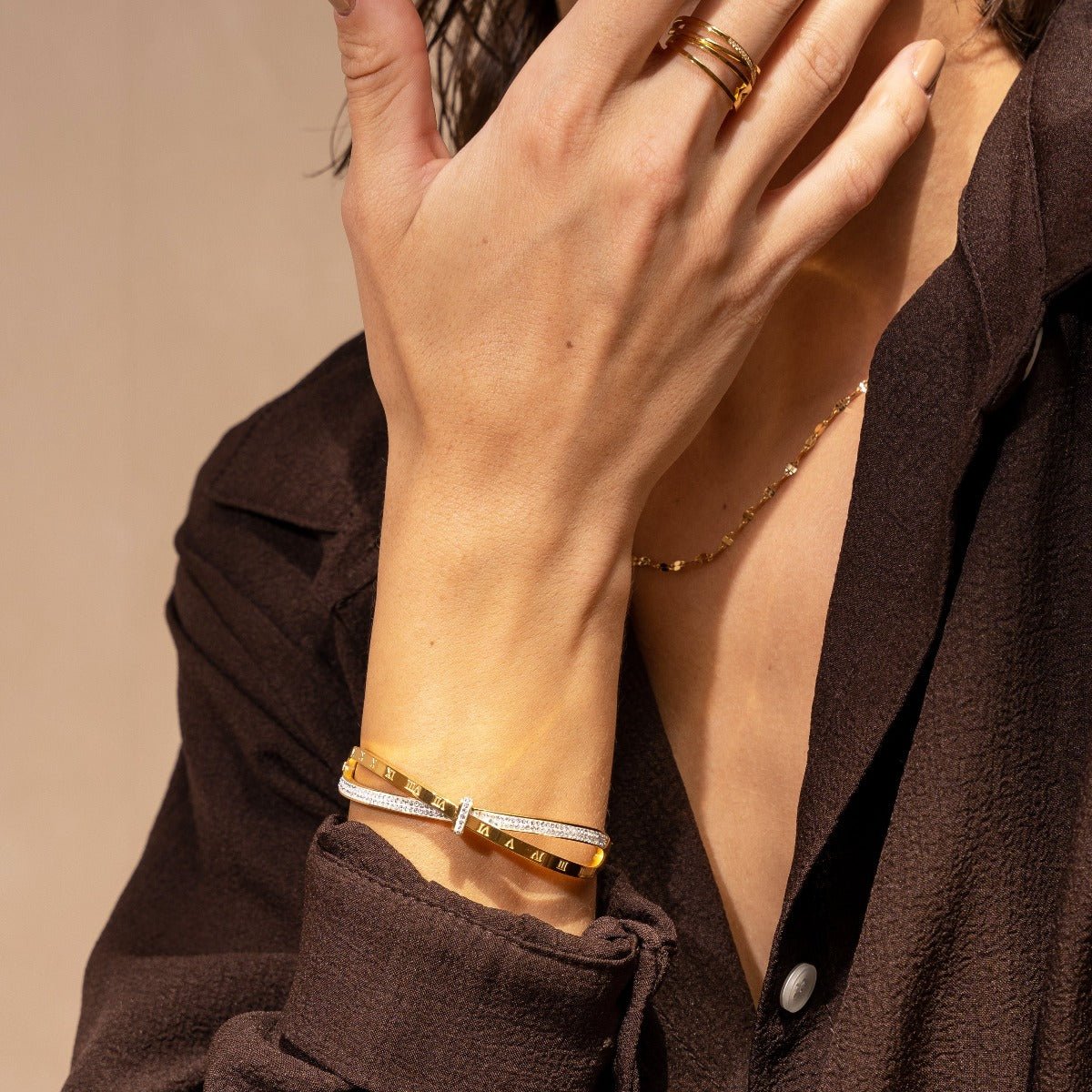 Romano Zirconia Bracelet 18K Gold Plated