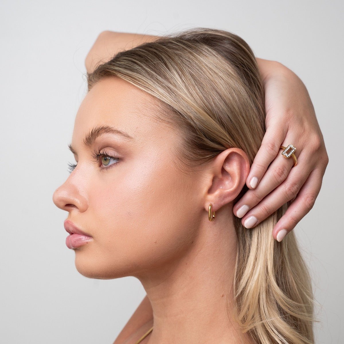 Earring Square Hoop 18K Gold Plated
