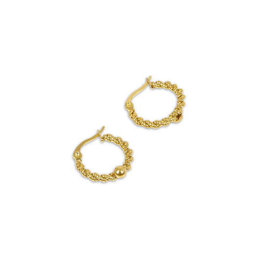 Earring Hoop Twist 18K Gold Plated