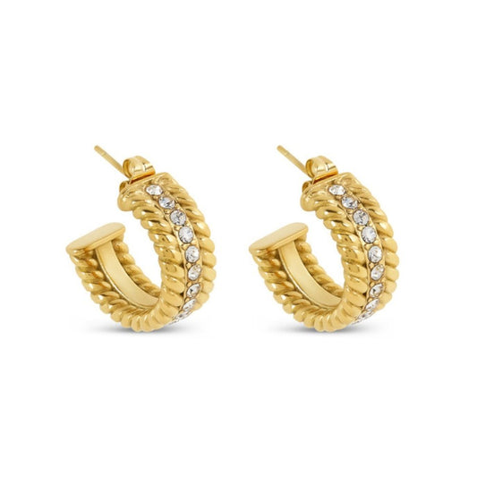 Date Hoop Earring 18K Gold Plated
