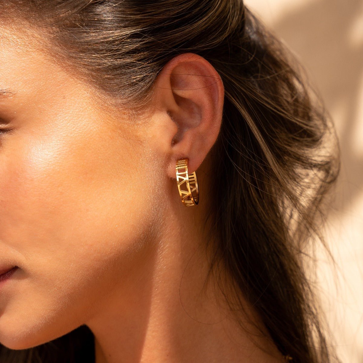 Numeral Hoop Earring 18K Gold Plated