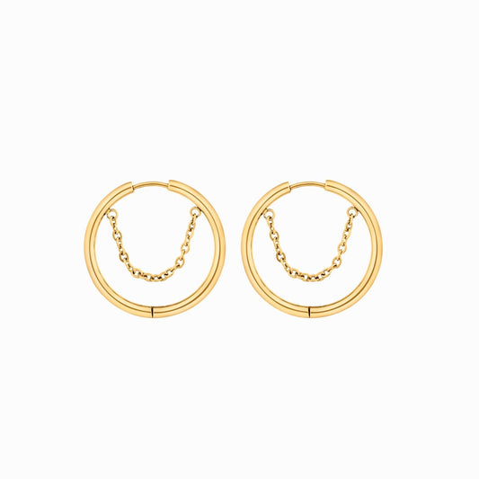 Diamond-shaped Hoop Earring 18K Gold Plated