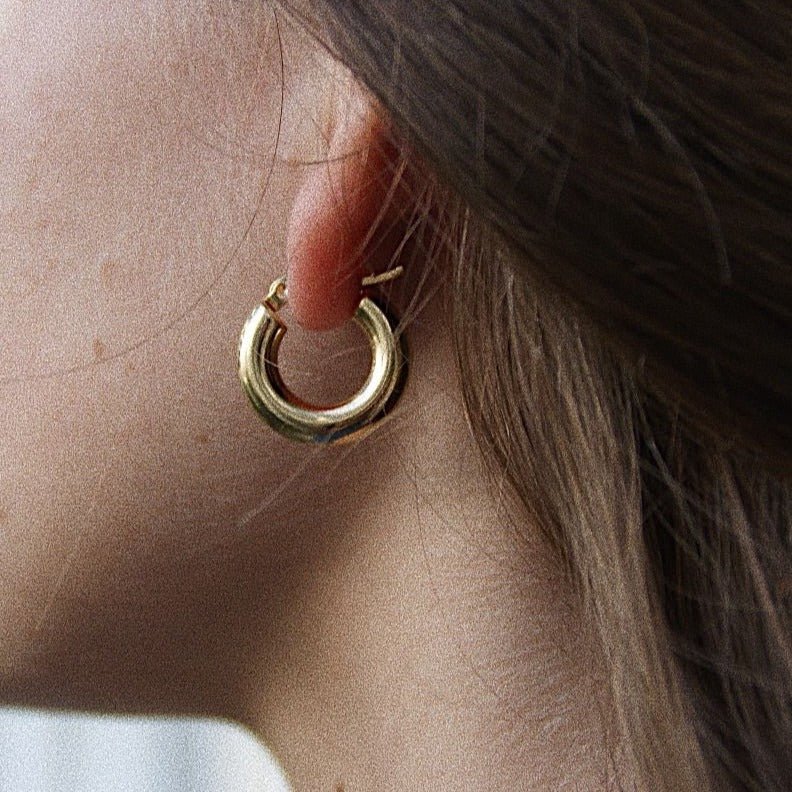 Lele G Tube Hoop Earring 18K Gold Plated