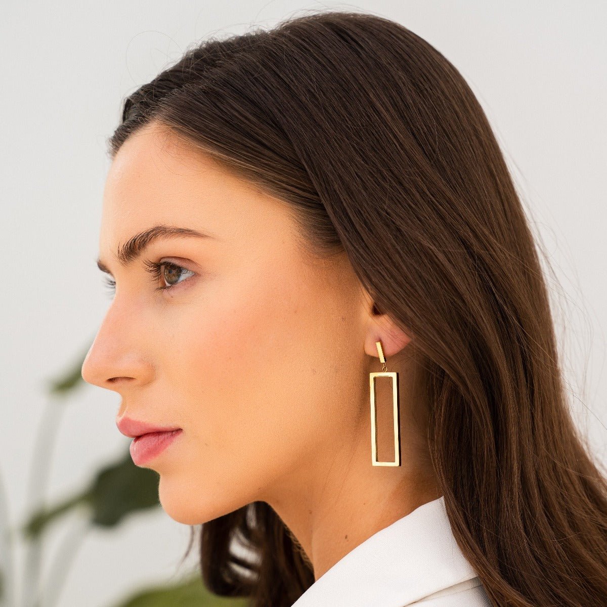 Earring Diana Geometric Rectangular 18K Gold Plated