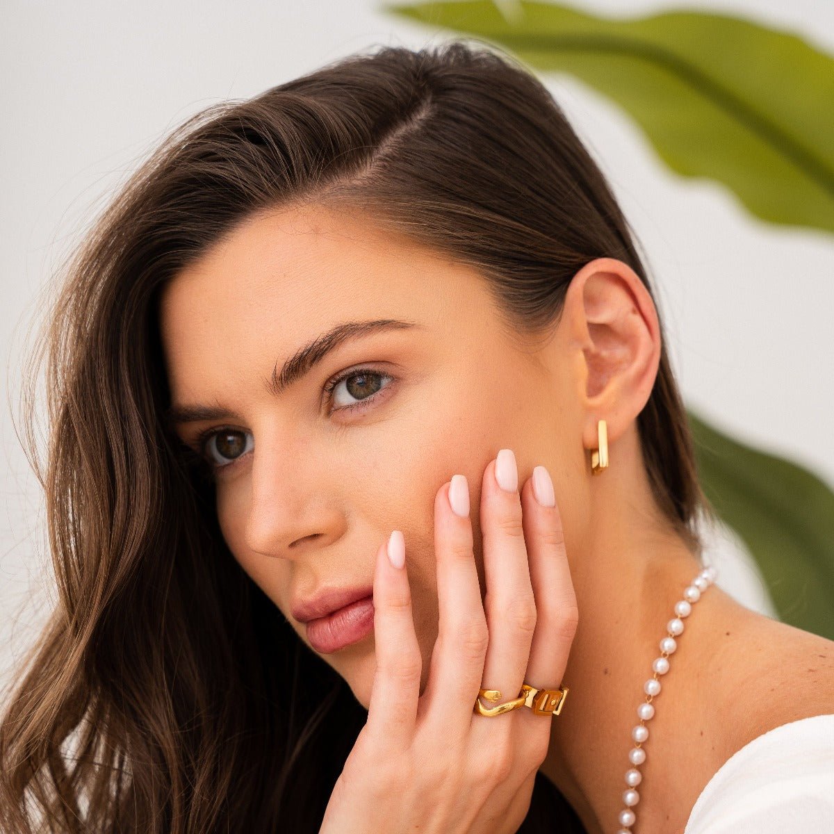 Earring Square Leonor Hoop 18K Gold Plated