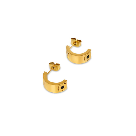 Earring Square Charm 18K Gold Plated