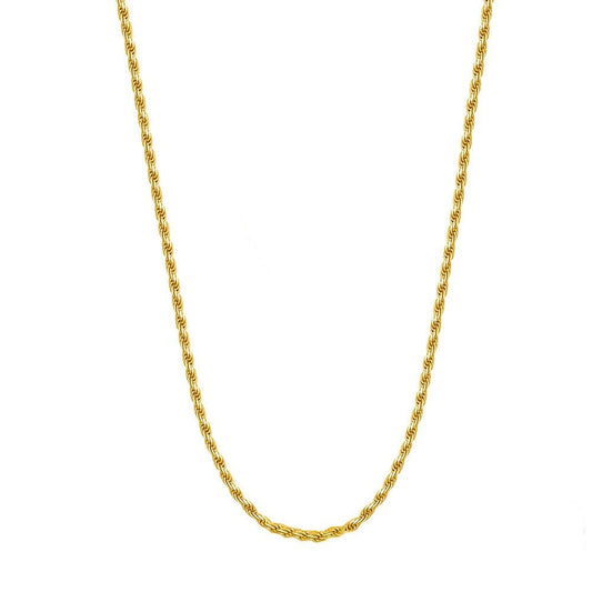 Necklace 2mm Fine Baiano Chain 18K Gold Plated