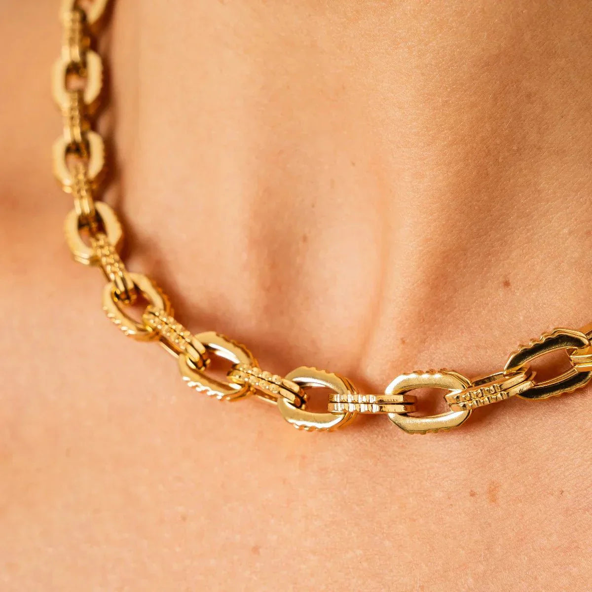 Necklace Links Chunky 18K Gold Plated