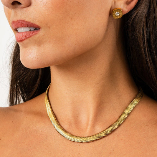 Choker Necklace Gaia Mesh 18K Gold Plated