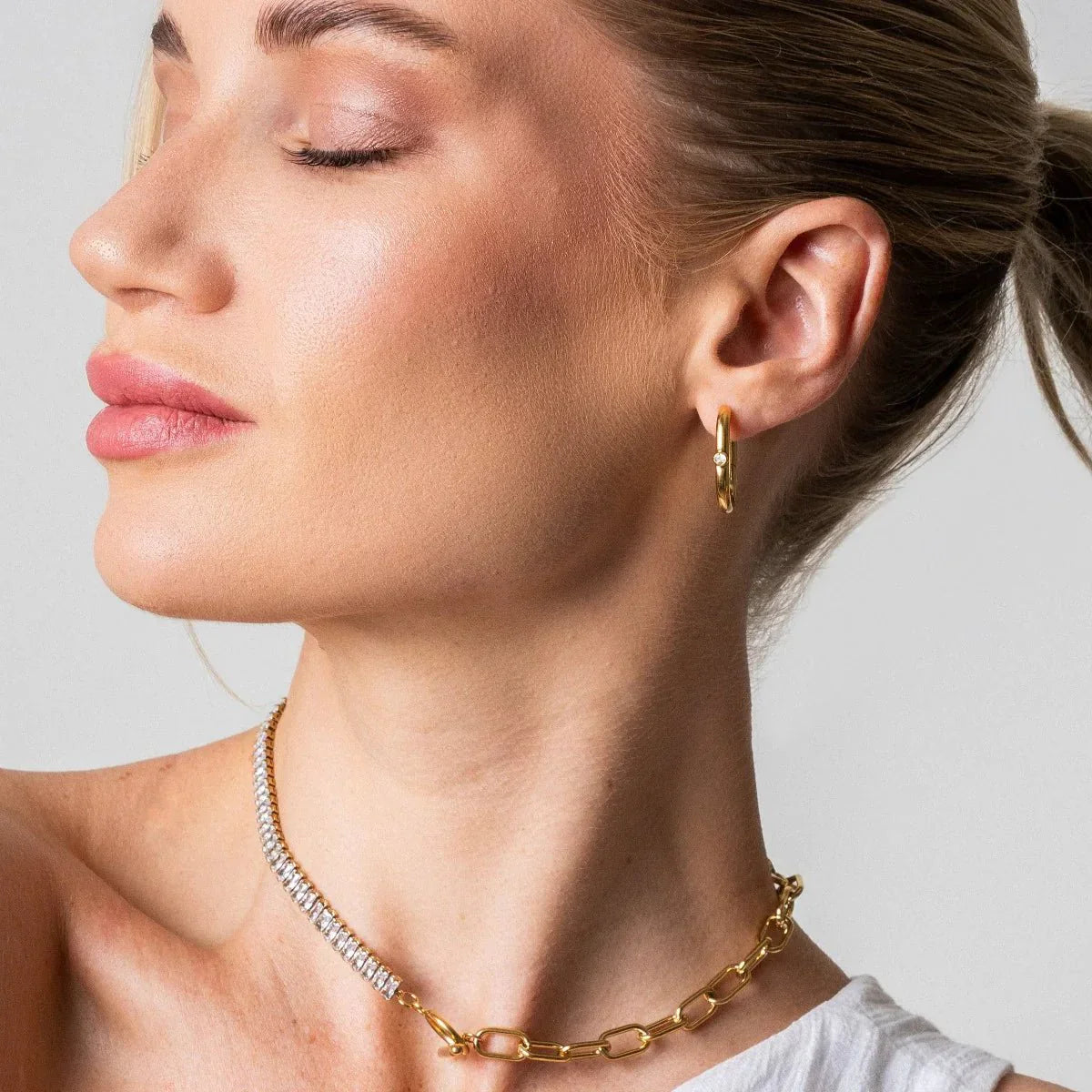 Necklace Riviera Baguette Choker 18K Gold Plated