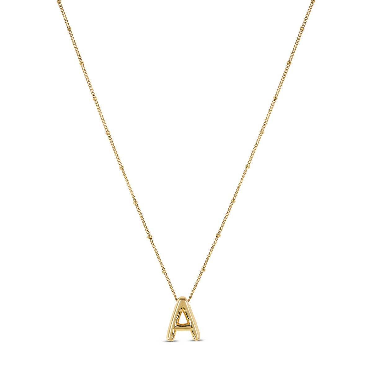 Necklace Letter Initial Bold 18K Gold Plated