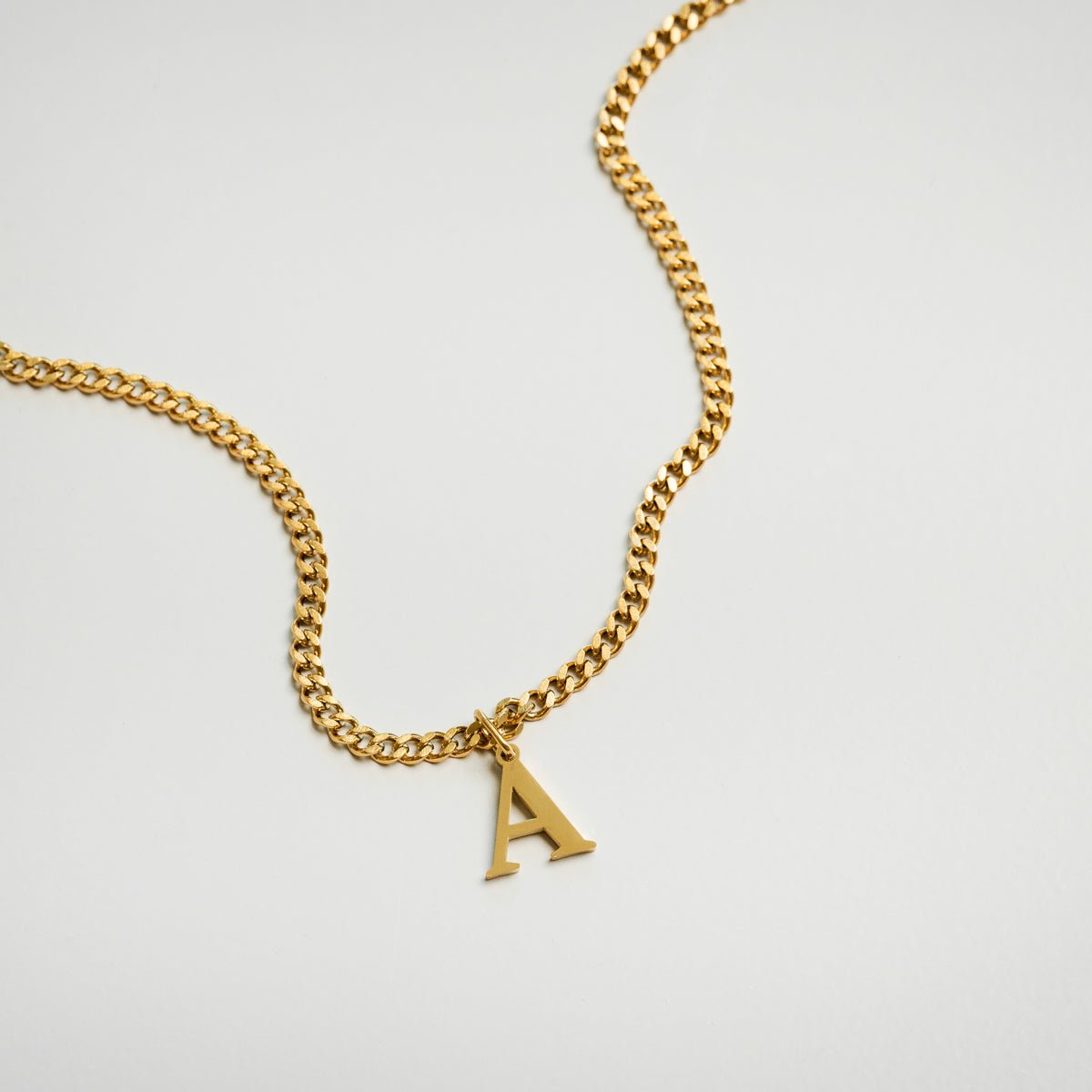 Necklace Letter Initial Chain 18K Gold Plated