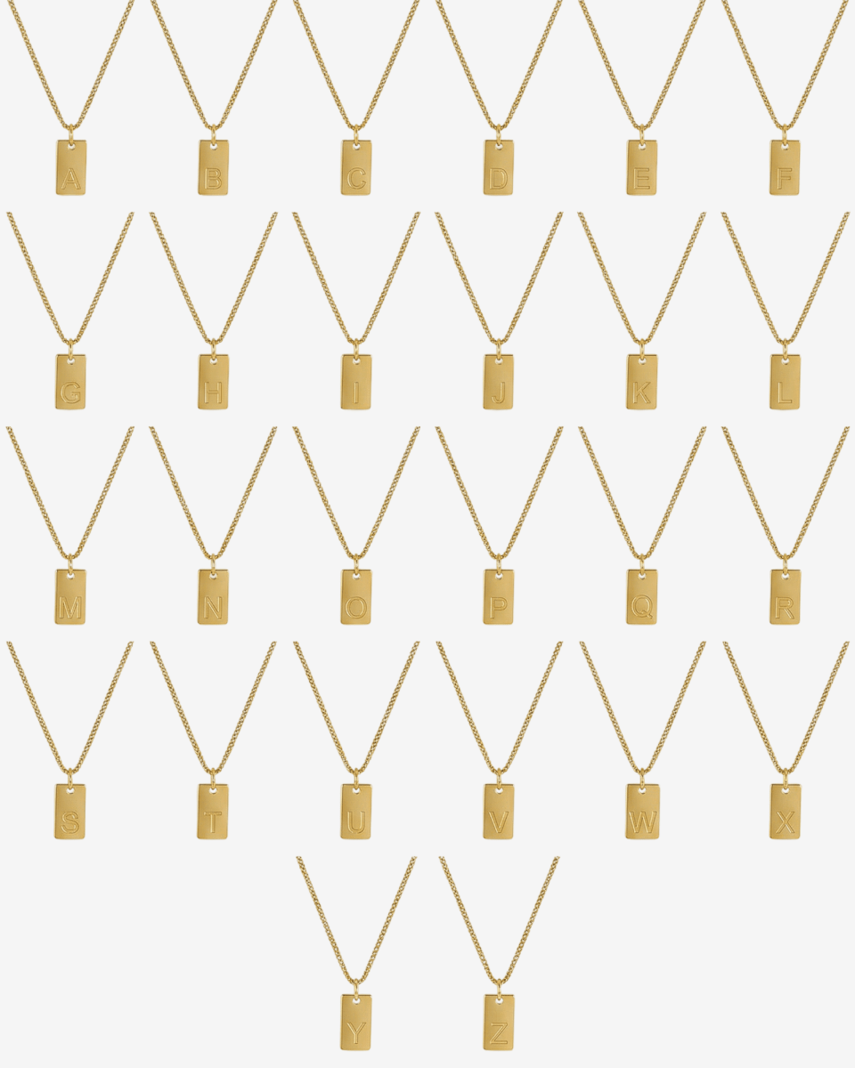 Necklace Letter Initial Minimal 18K Gold Plated