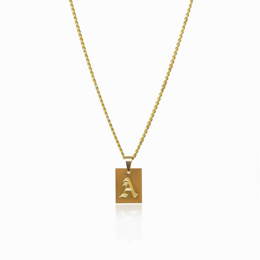 Necklace Letter Initial Modern 18K Gold Plated