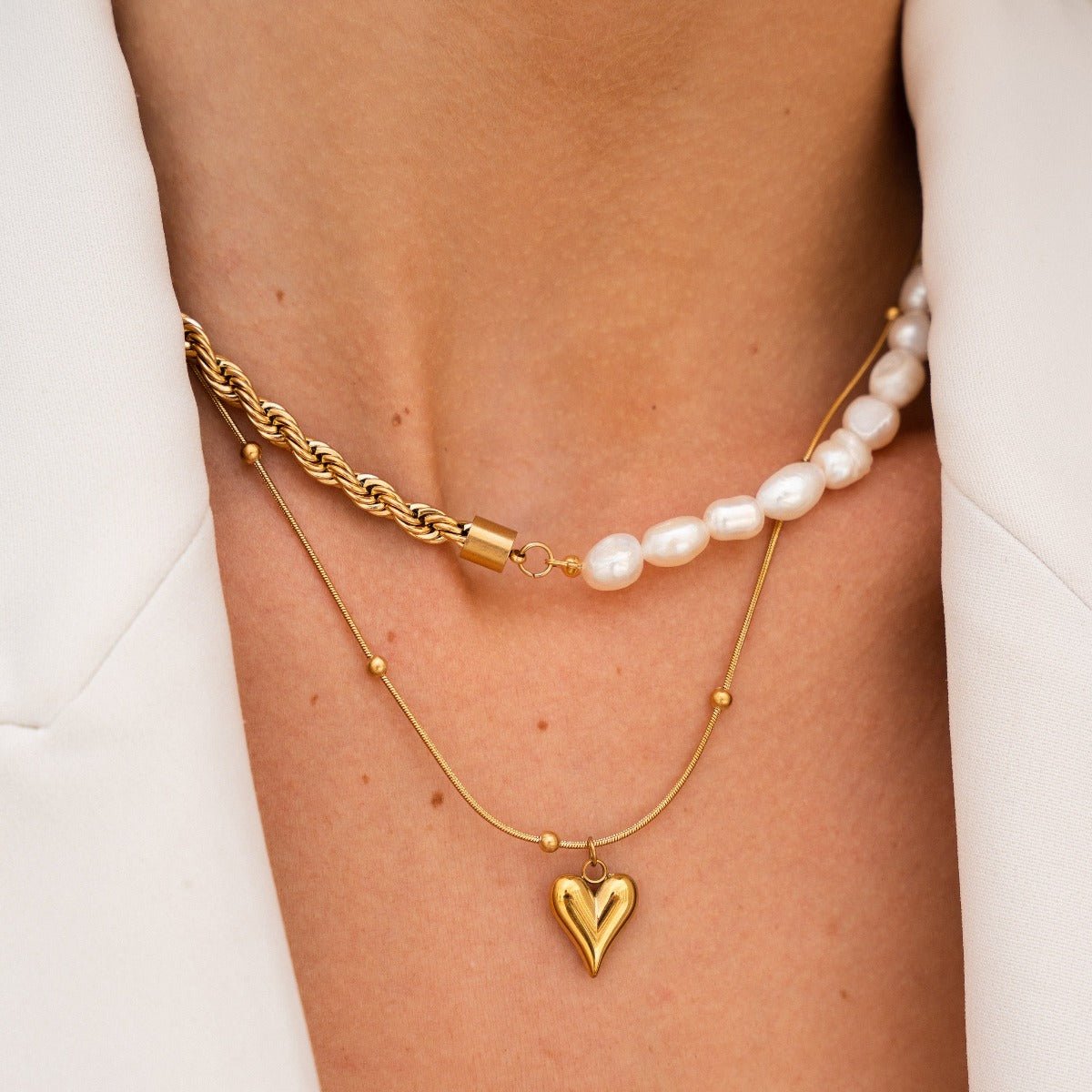 Life Love Heart Necklace 18K Gold Plated