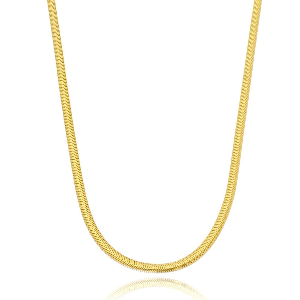 Necklace 2mm Fine Snake Mesh 18K Gold Plated