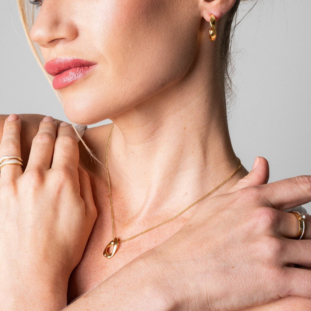 Necklace Link Pendant 18K Gold Plated