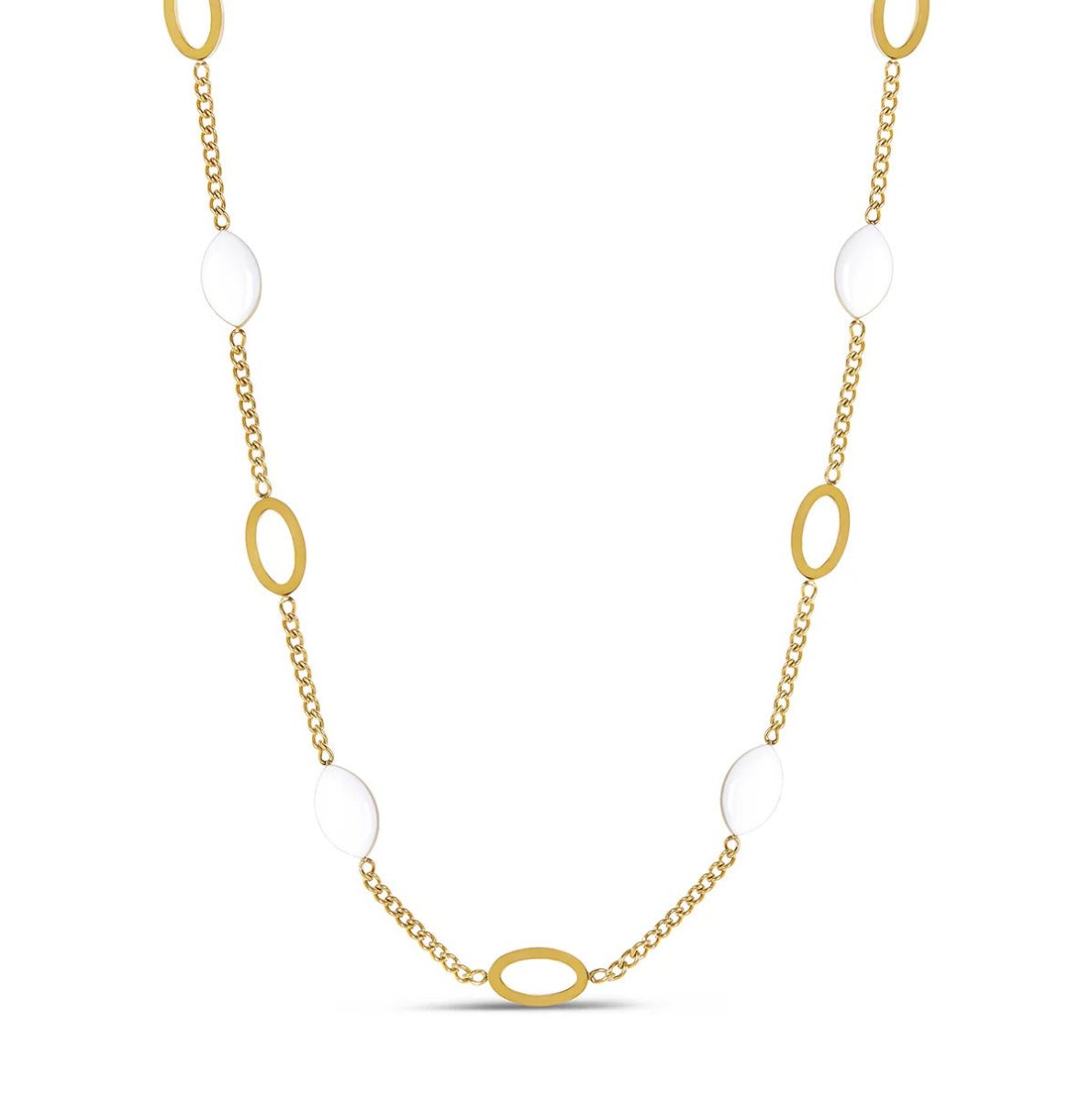 Necklace Pendant Oval Angellica 18K Gold Plated