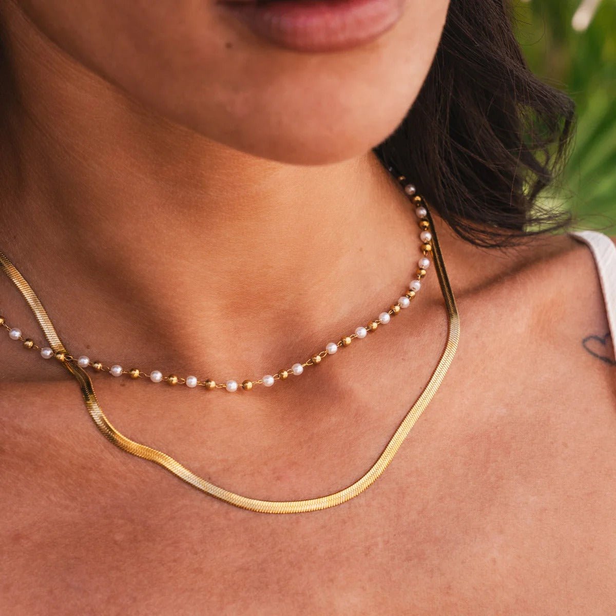 Necklace Mixes Pearl 18K Gold Plated