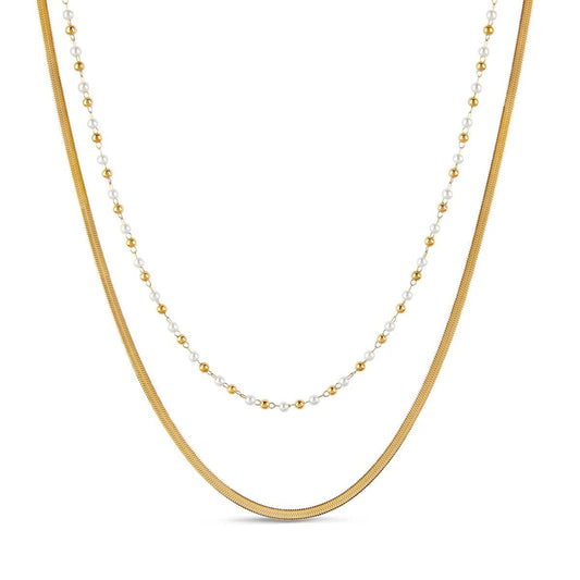 Necklace Mixes Pearl 18K Gold Plated
