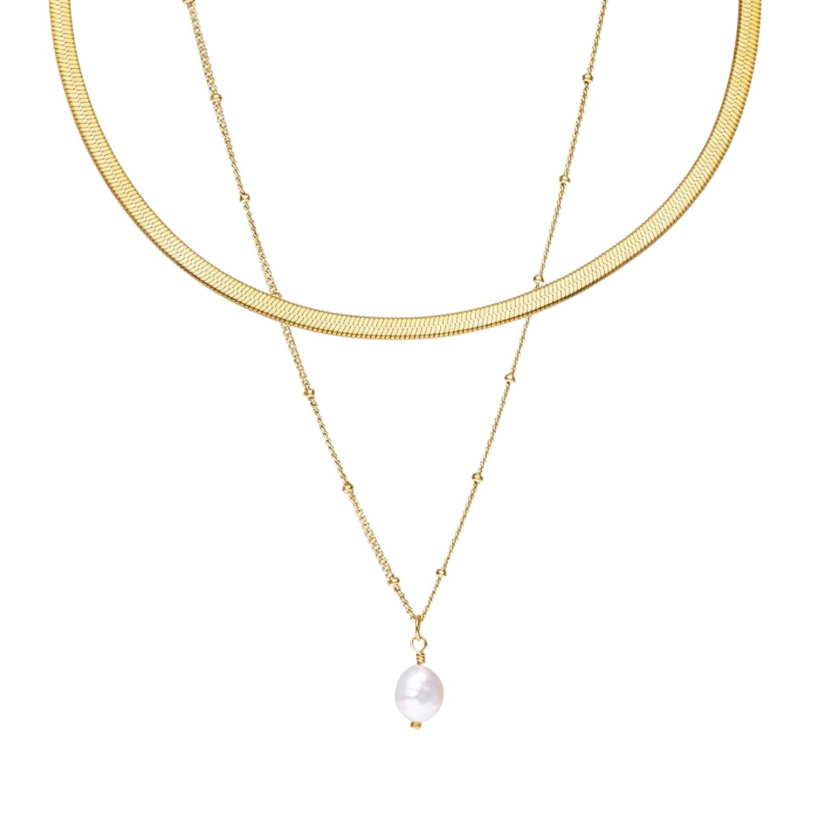 Shine Double Necklace Mix 18K Gold Plated