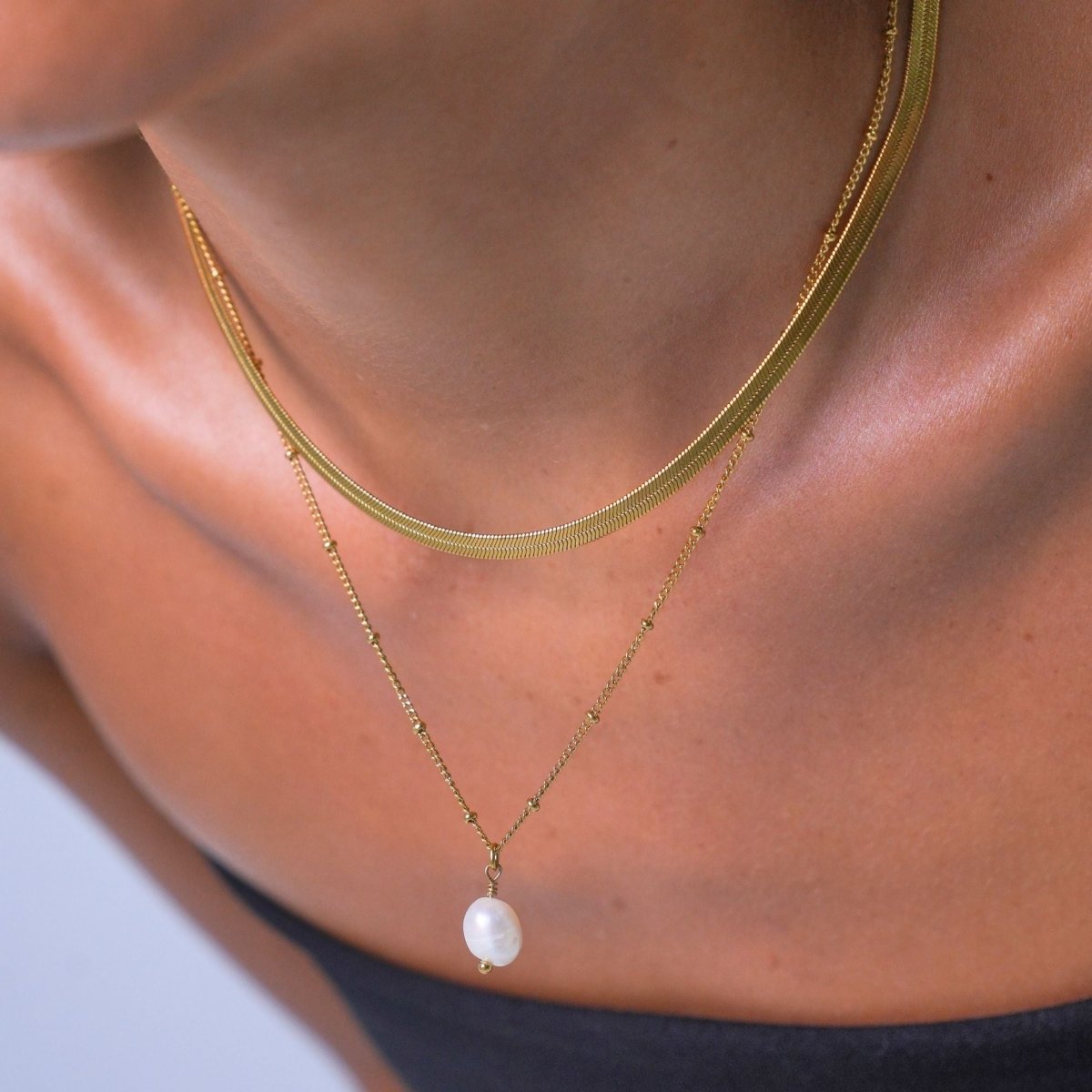 Shine Double Necklace Mix 18K Gold Plated