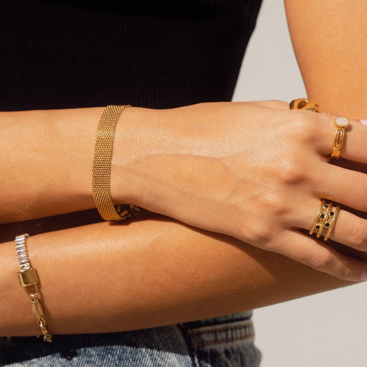 Bracelet Lock Riviera Baguete 18K Gold Plated
